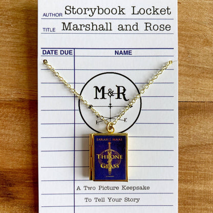 Book Locket Throne of Glass - Brass