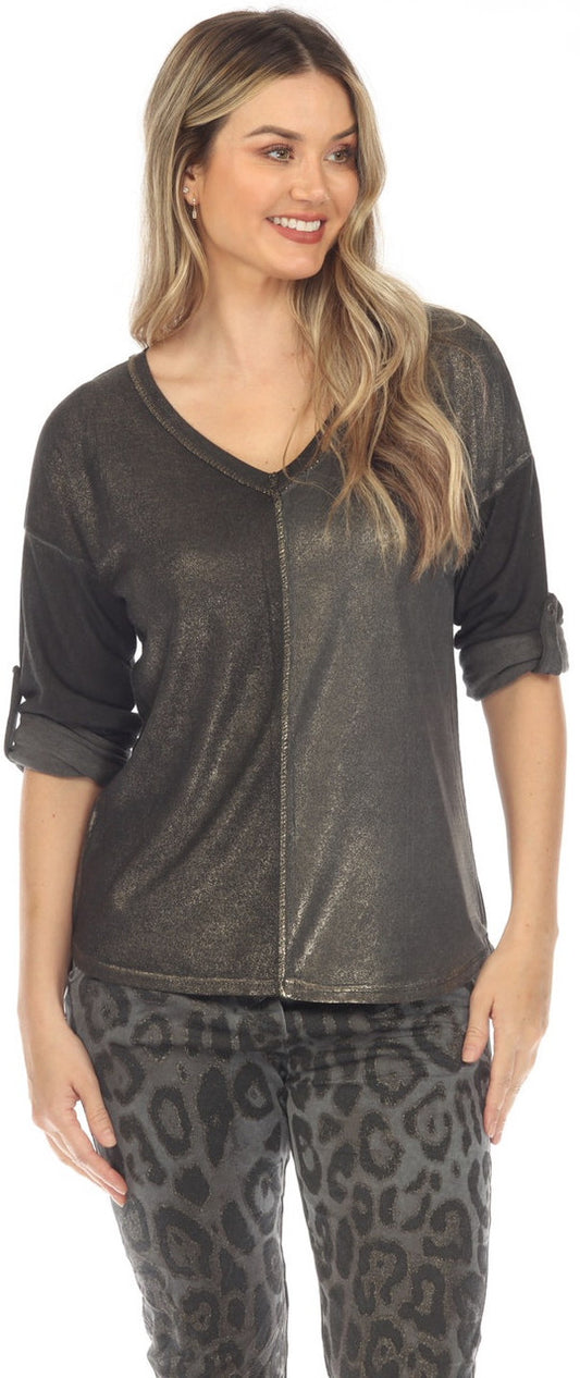 Black Subtle Shimmer Top