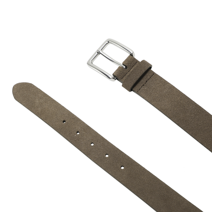 Brody Suede 100% Leather 3.5 CM Solid Belt Taupe Brown