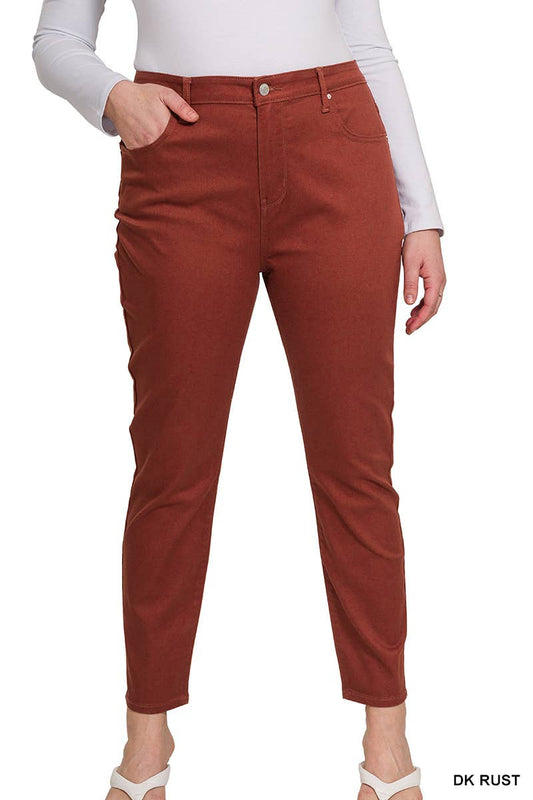 Curve High Rise Skinny Jeans- Dark Rust