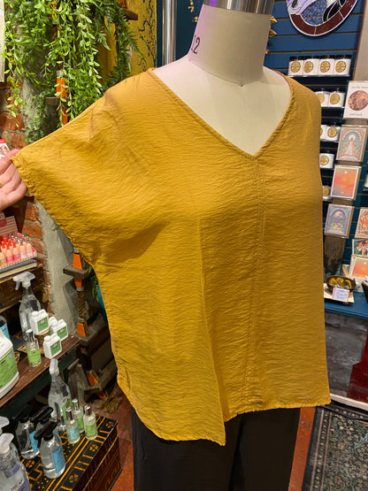 V-Neck Popover Parachute Top - Manuka