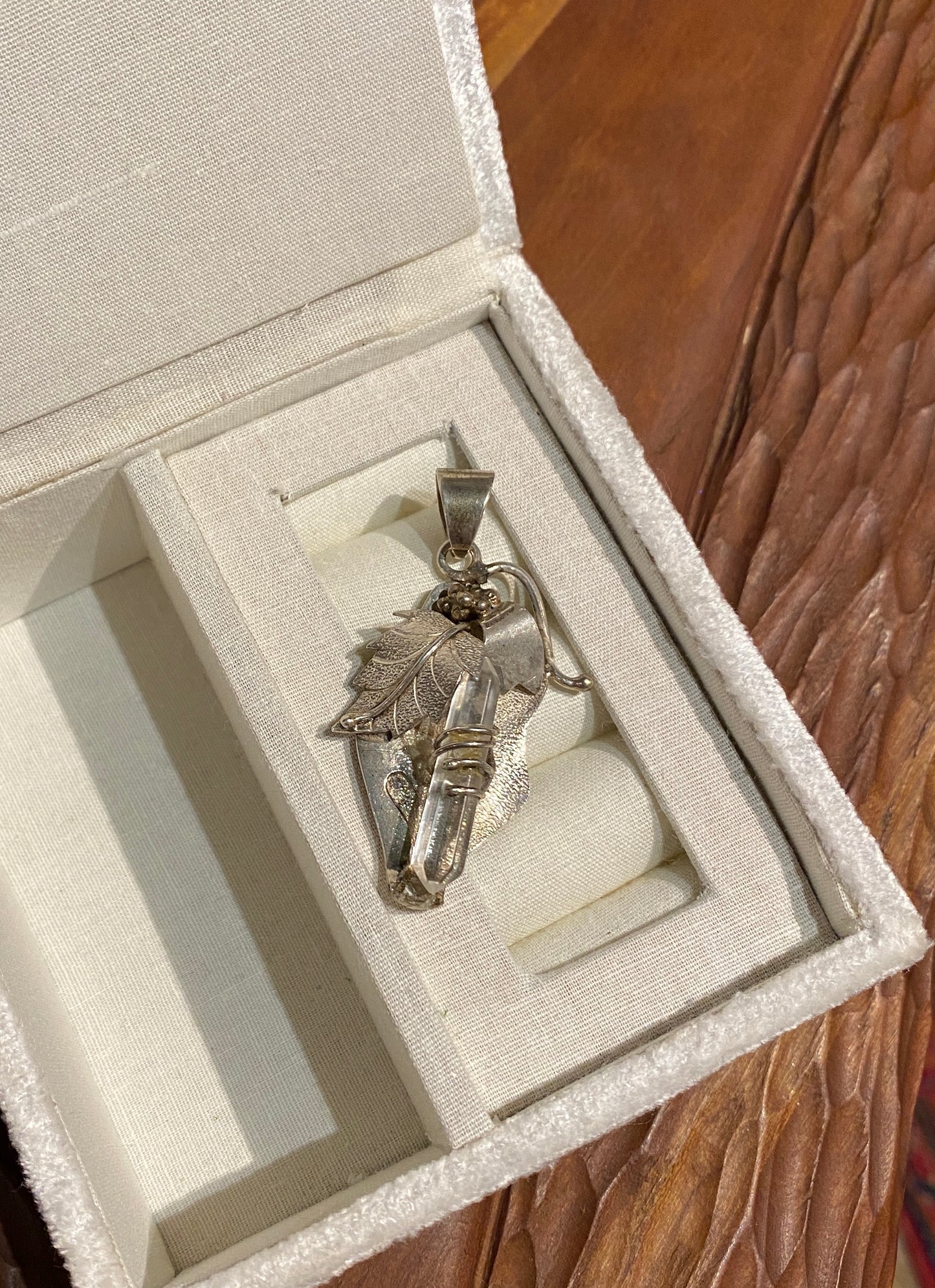 Sterling Silver Wrapped Quartz Pendant