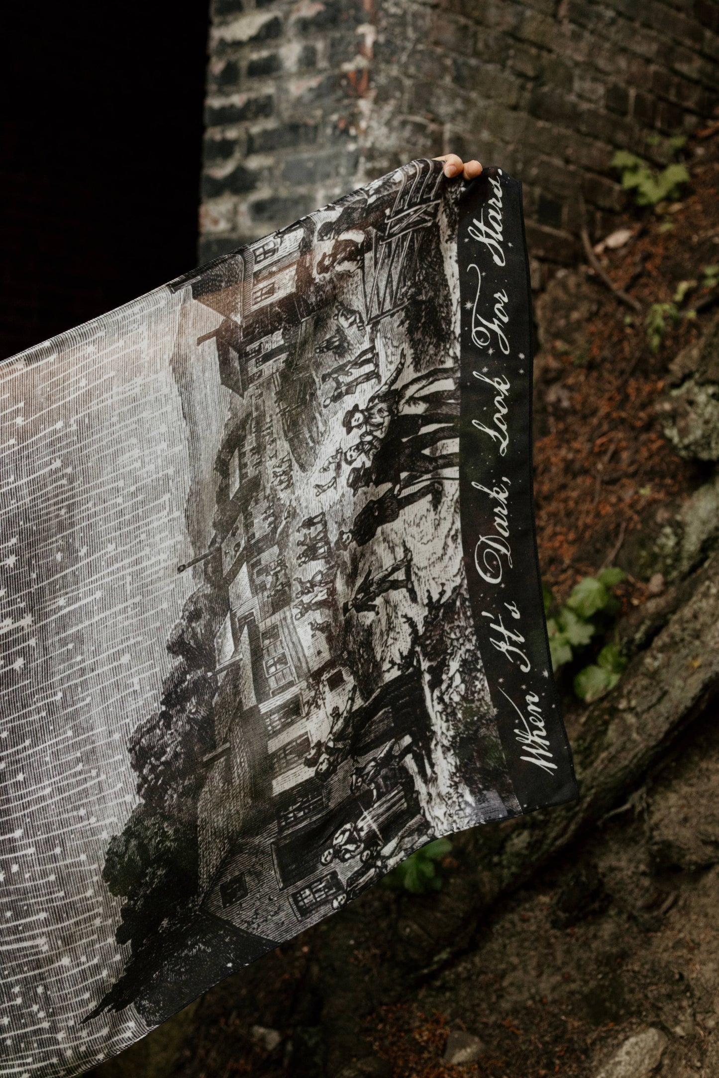 Stargazer Bohemian Scarf with Falling Stars