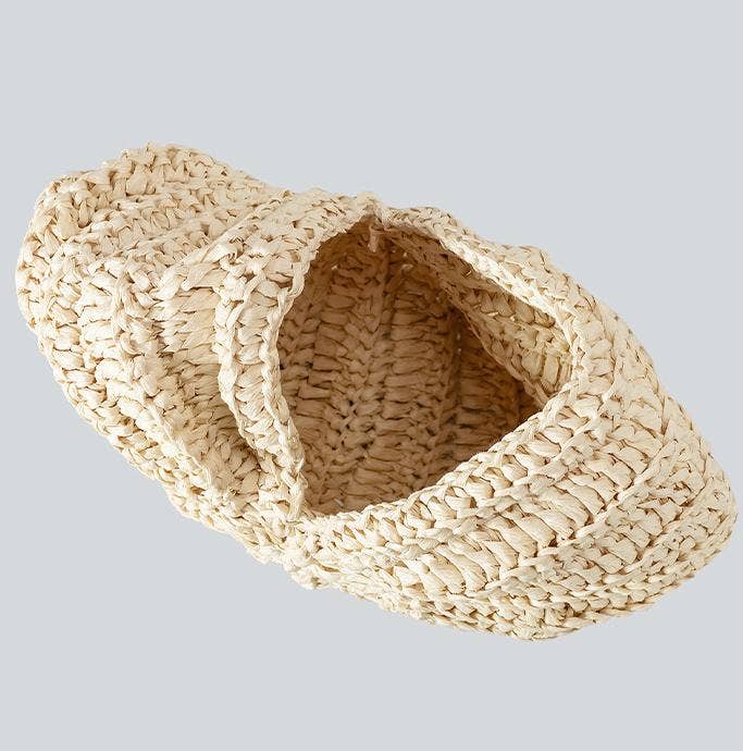 Vacation seaside conch straw crossbody bag - Offwhite