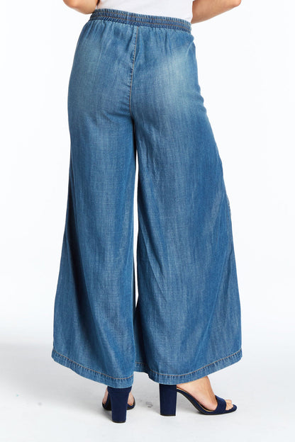 Caty drawstring tiered wide leg pant