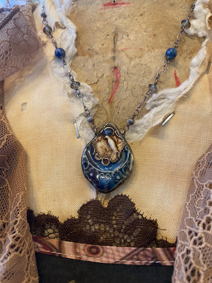 Ceramic Bird from Spain Necklace