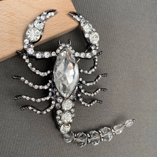 Rhinestone Inlaid Big Scorpion Brooch