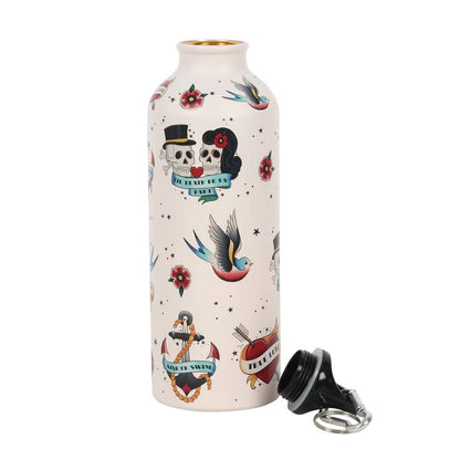 Retro Tattoo Metal Water Bottle