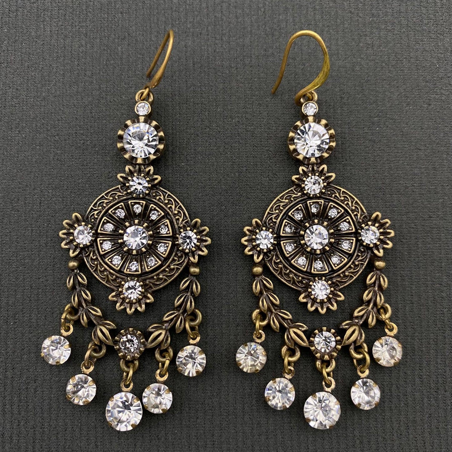 Vintage Zircon Fringe Dangle Earrings