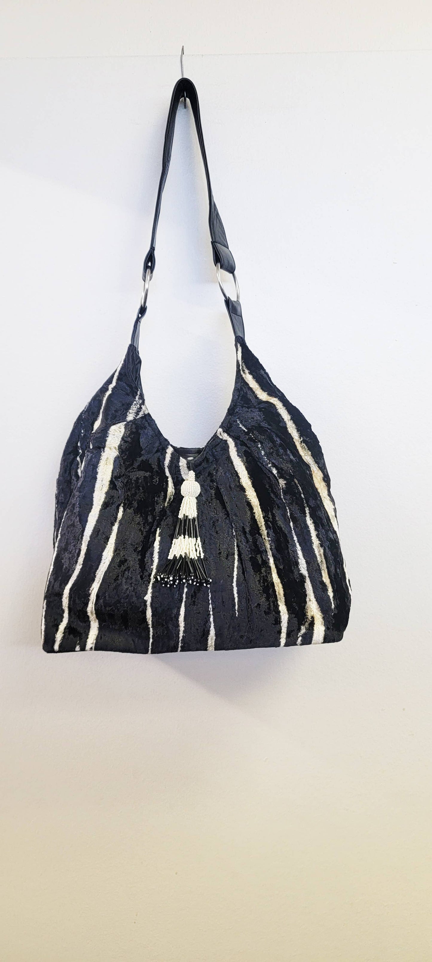 VELVET HOBO TIE DYE - Black