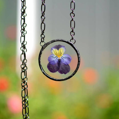 Viola Pansy Hearts Necklace - La De Da