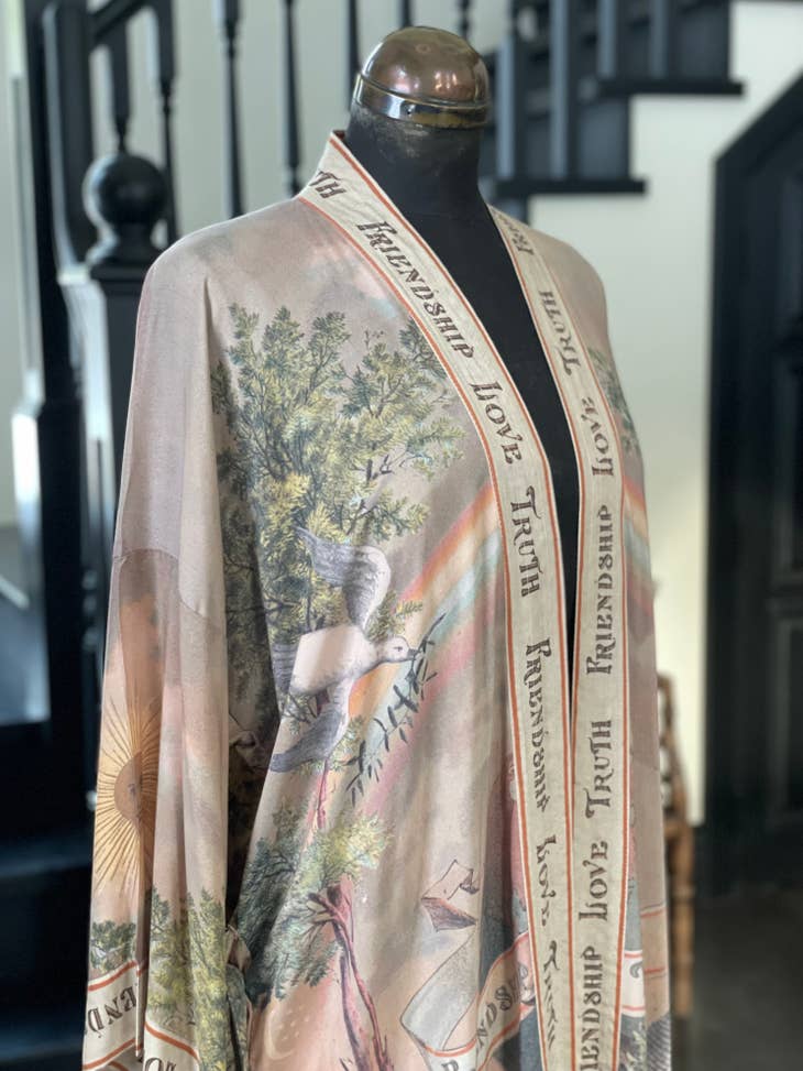 Vintage Wash Friendship Love & Truth Duster Kimono - La De Da