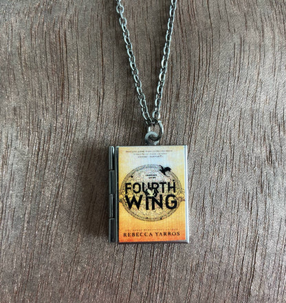 Book Locket Fourth Wing - Stainless Steel
