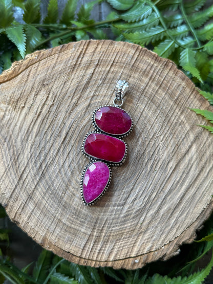 Triple Dyed Ruby Pendant