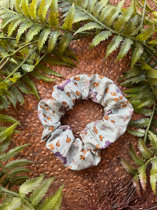 Light Blue / Gold Floral Scrunchie #SS20*