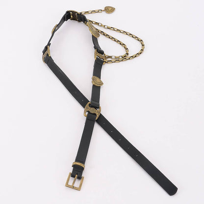 Faux Leather Multi Metal Belt - BKATG