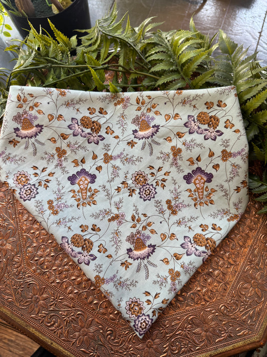 Light Blue / Gold Floral Bandana #SS5 (1)*