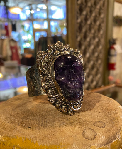 Amethyst Skull Cuff Bracelet (1)