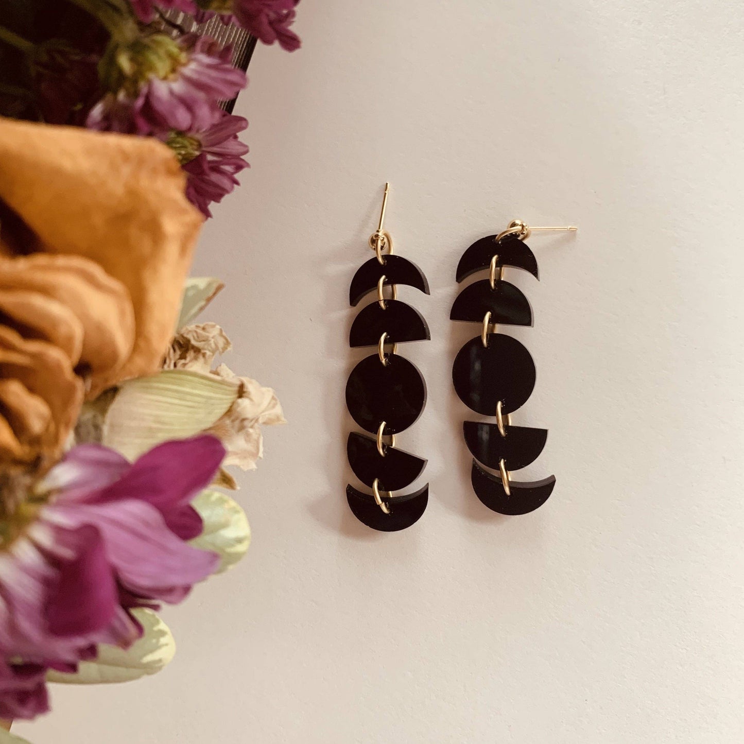 Dark Phases Of The Moon Earrings