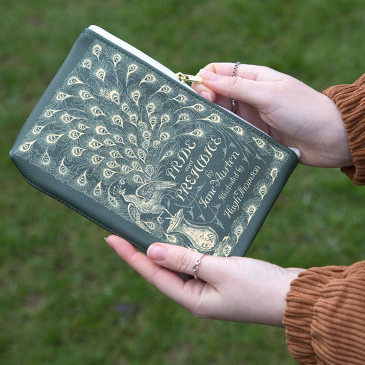 Pride and Prejudice Green Makeup Pouch