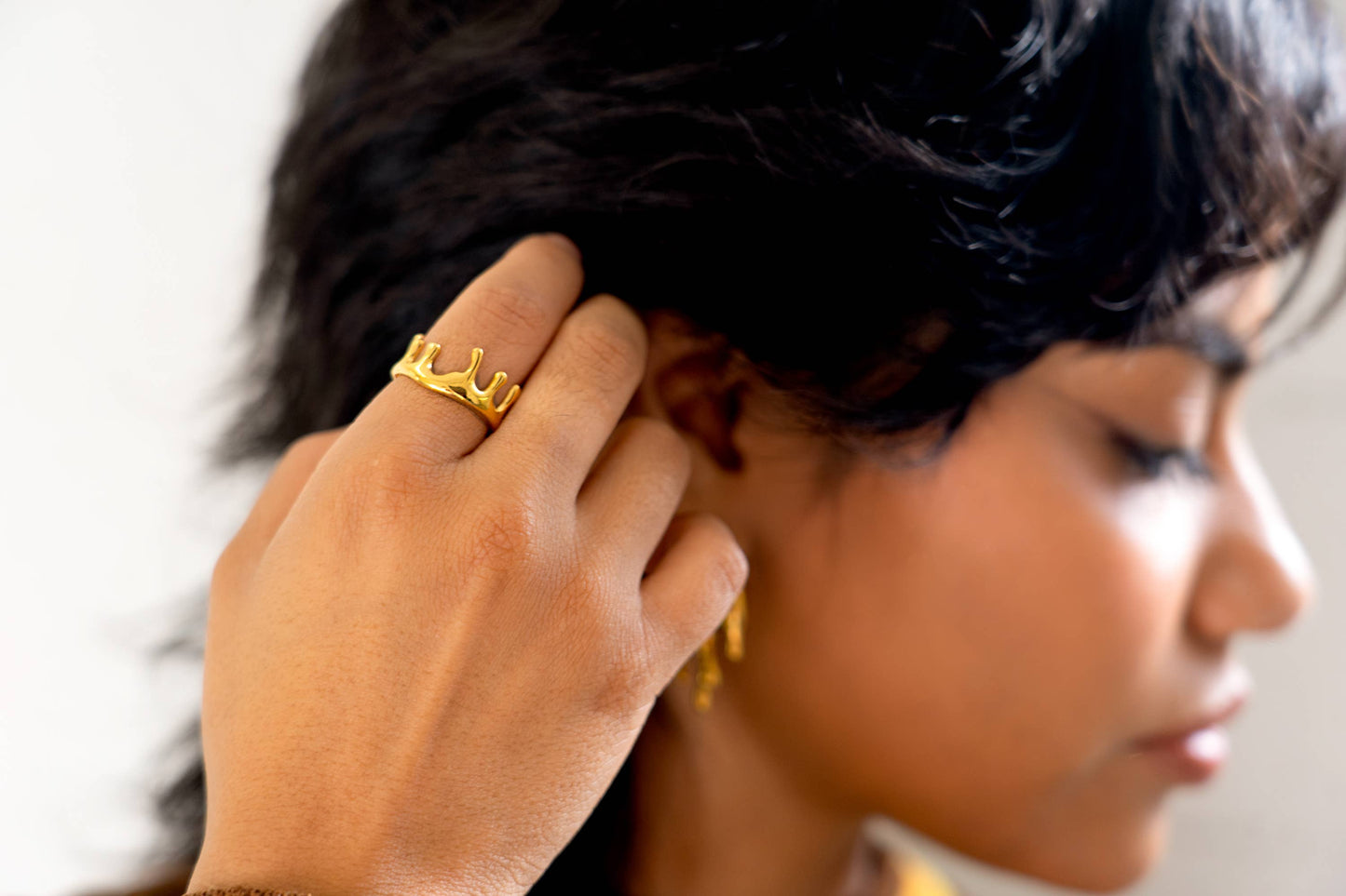 Drip Drop Ring  - 18K Gold Plated