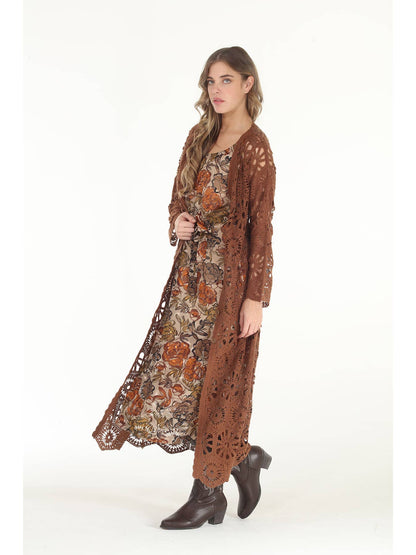 Crochet Duster - Brown