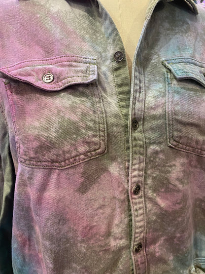 Custom Dyed Denim Jacket - Green Combo