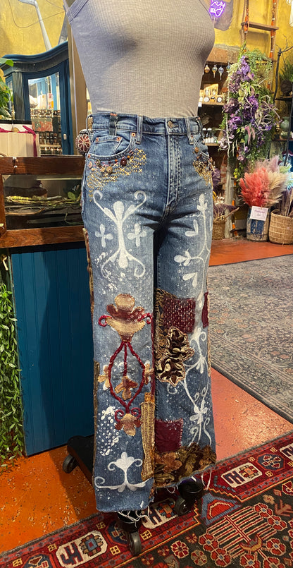Embroidered Dreams Daze High Rise Wide Leg Jean - Savannah Pedersen*