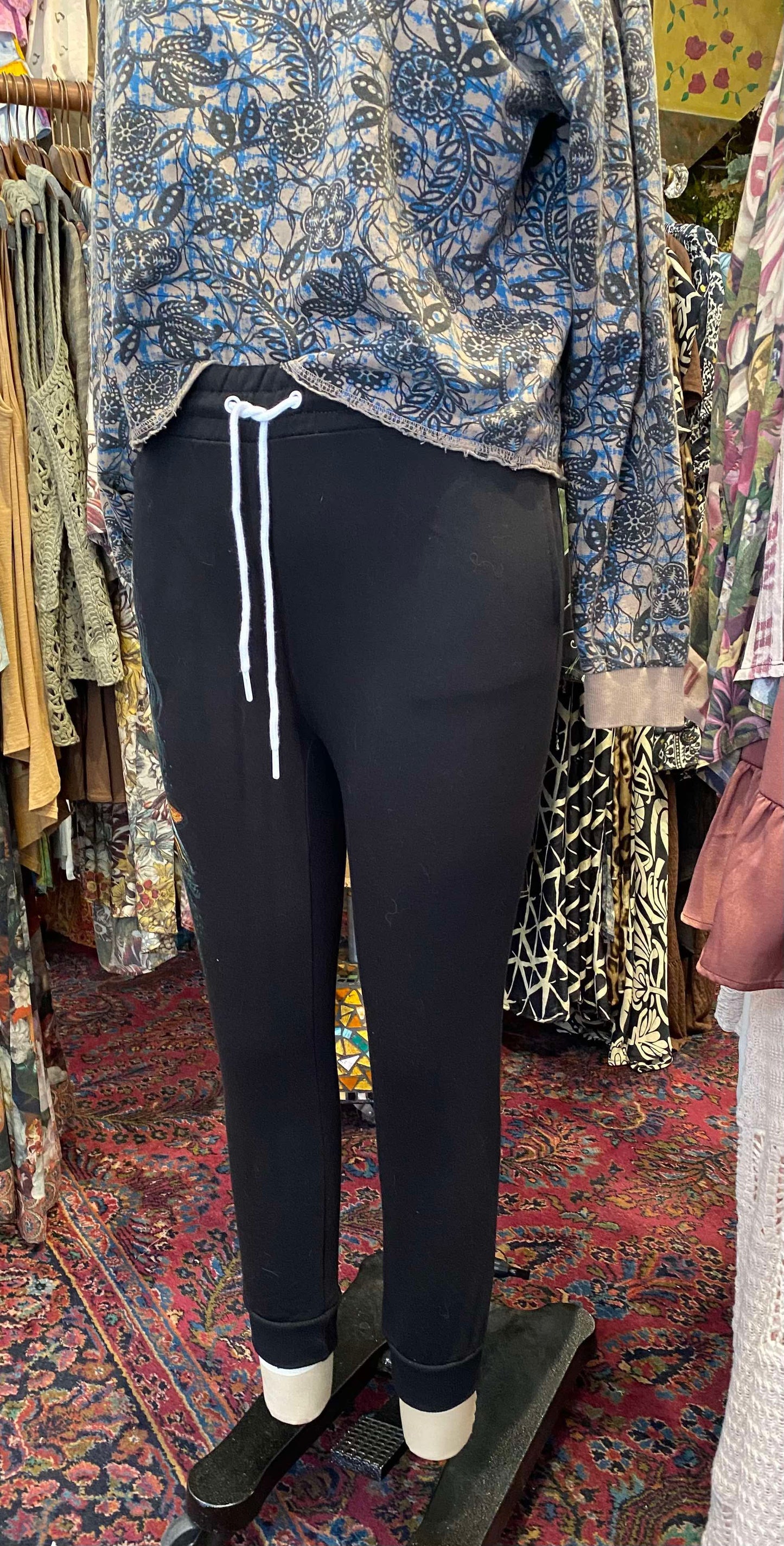 Koi Fish Black Zenana Sweatpants- Thom Little*
