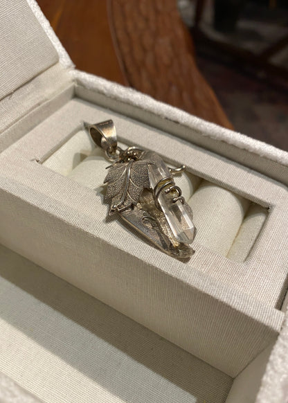 Sterling Silver Wrapped Quartz Pendant
