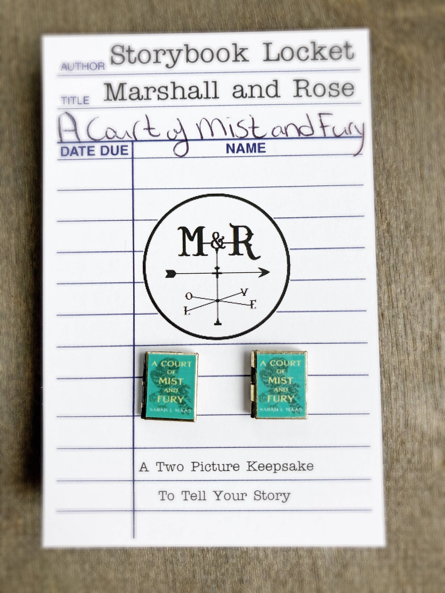 Post Earrings Book Locket A Court of Mist and Fury
