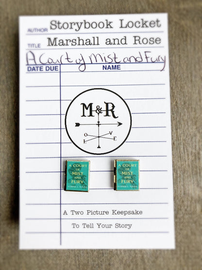 Post Earrings Book Locket A Court of Mist and Fury