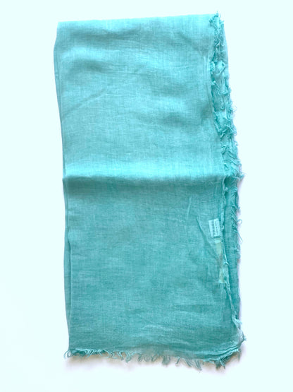 Stone Washed Cotton Scarf - Turquoise