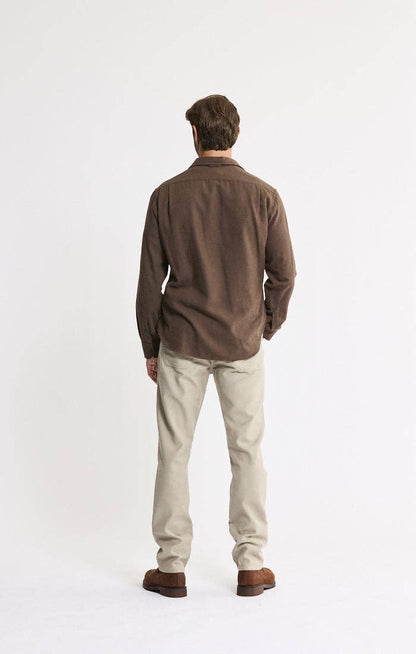 Manor Brushed Twill Flannel Shirt - Brown