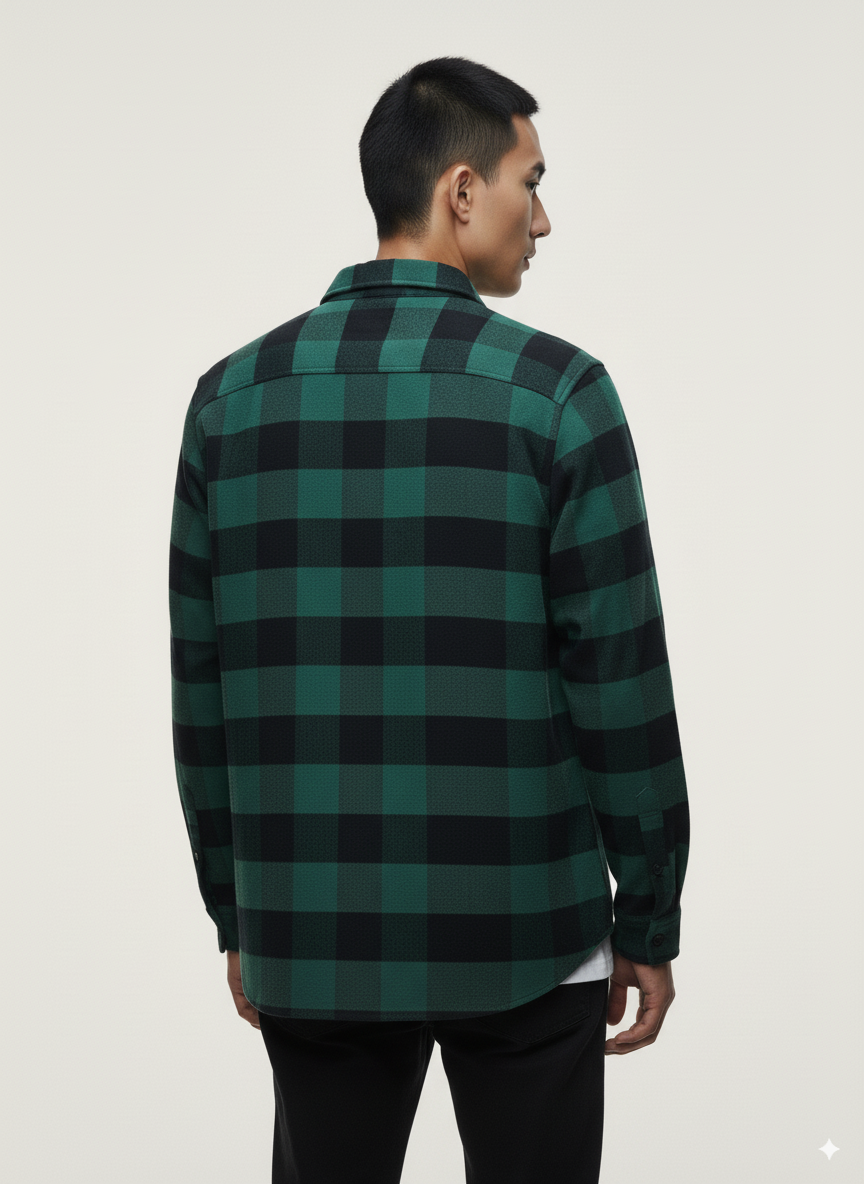 Men's Flannel Buffalo Plaid Shirt - Green