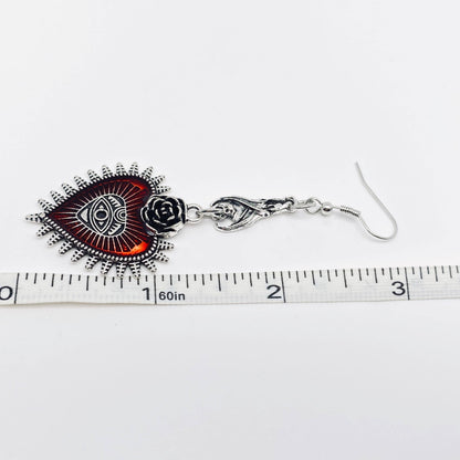 Dark Gothic Punk Bat Heart-shaped Bloody Eye Earrings