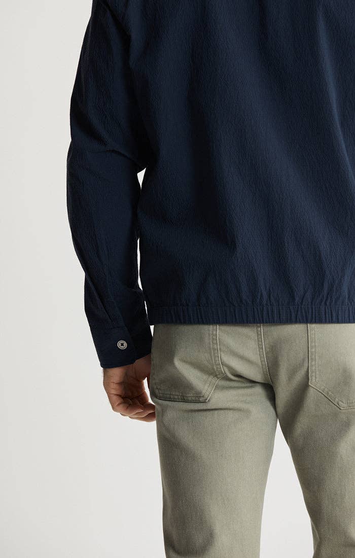 Charles Seersucker Full Zip Jacket - Navy