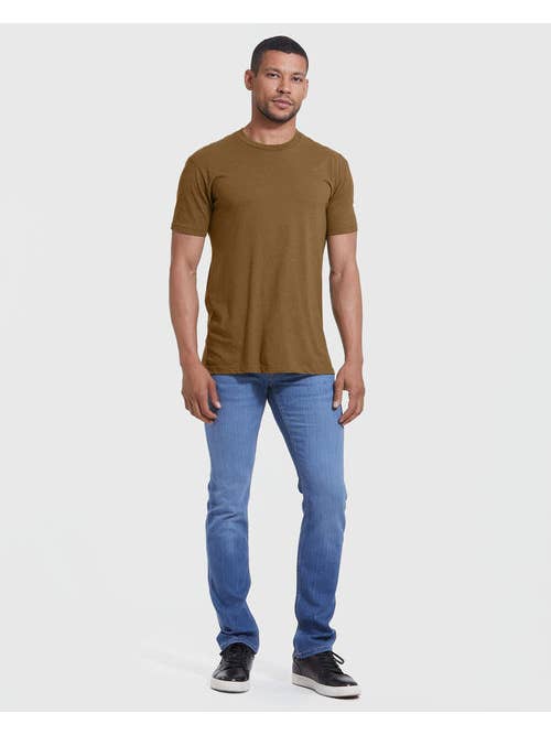 Mens Tan Short Sleeve Crew Neck T-Shirt