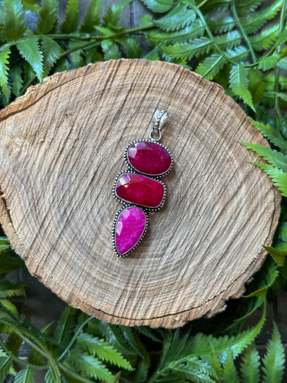 Triple Dyed Ruby Pendant