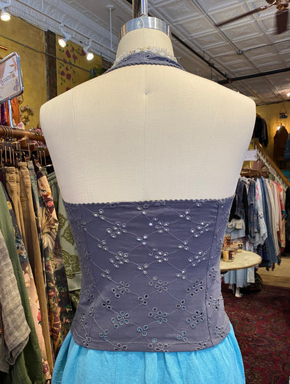Full Bloom Halter Top - Plum Kitten