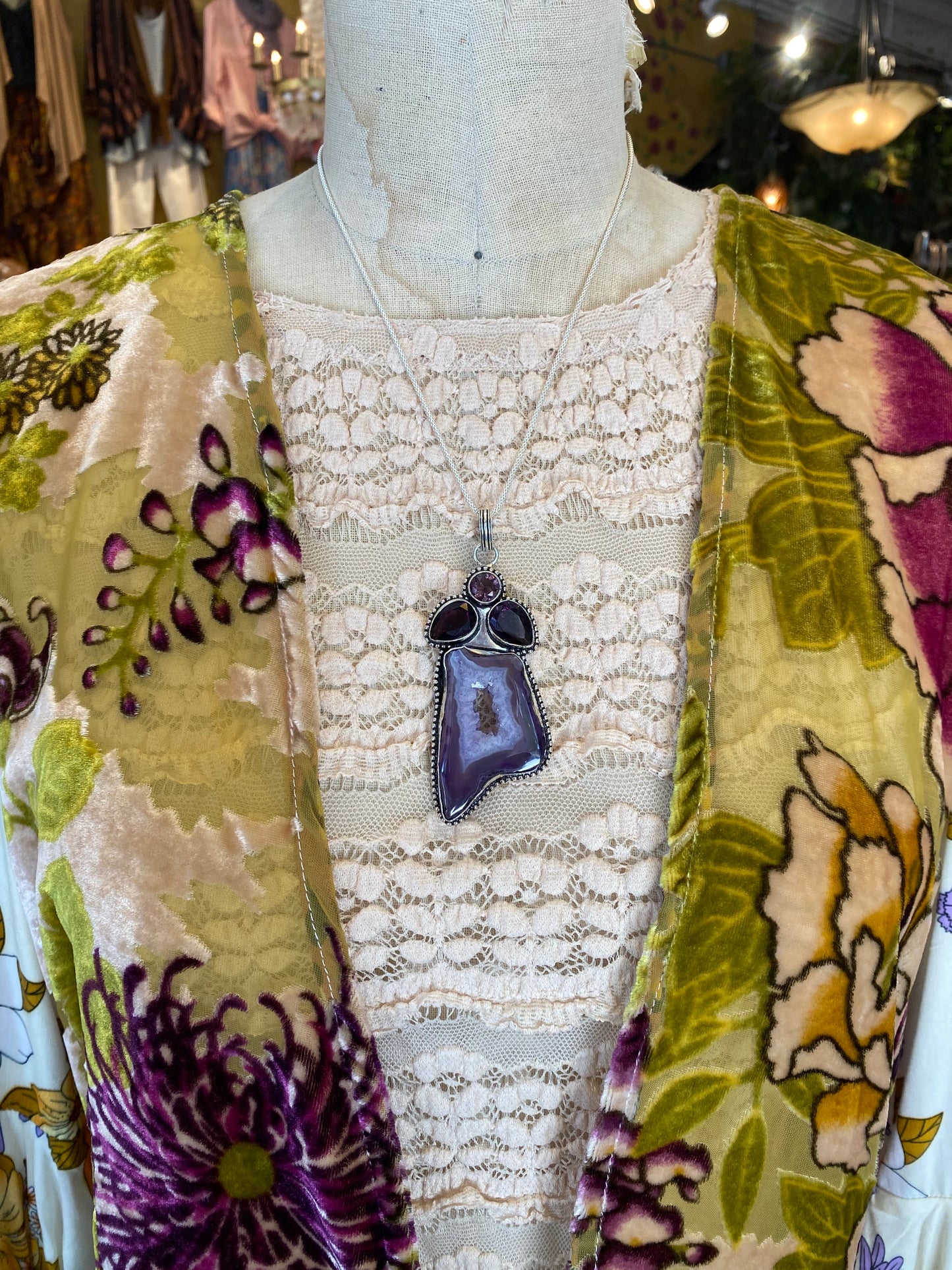 Dyed Amethyst Geode Pendant