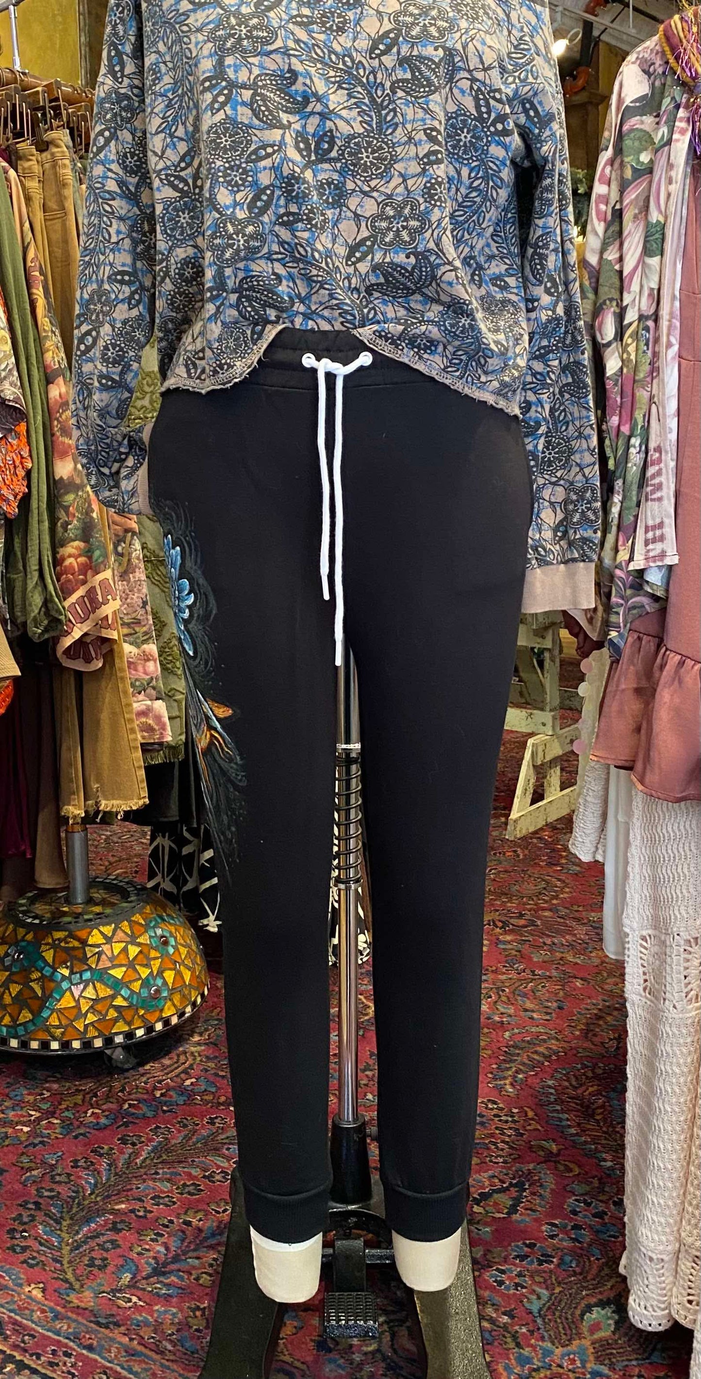 Koi Fish Black Zenana Sweatpants- Thom Little*