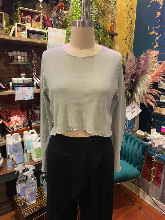 Tulle Curved Crop Top - Moonlight