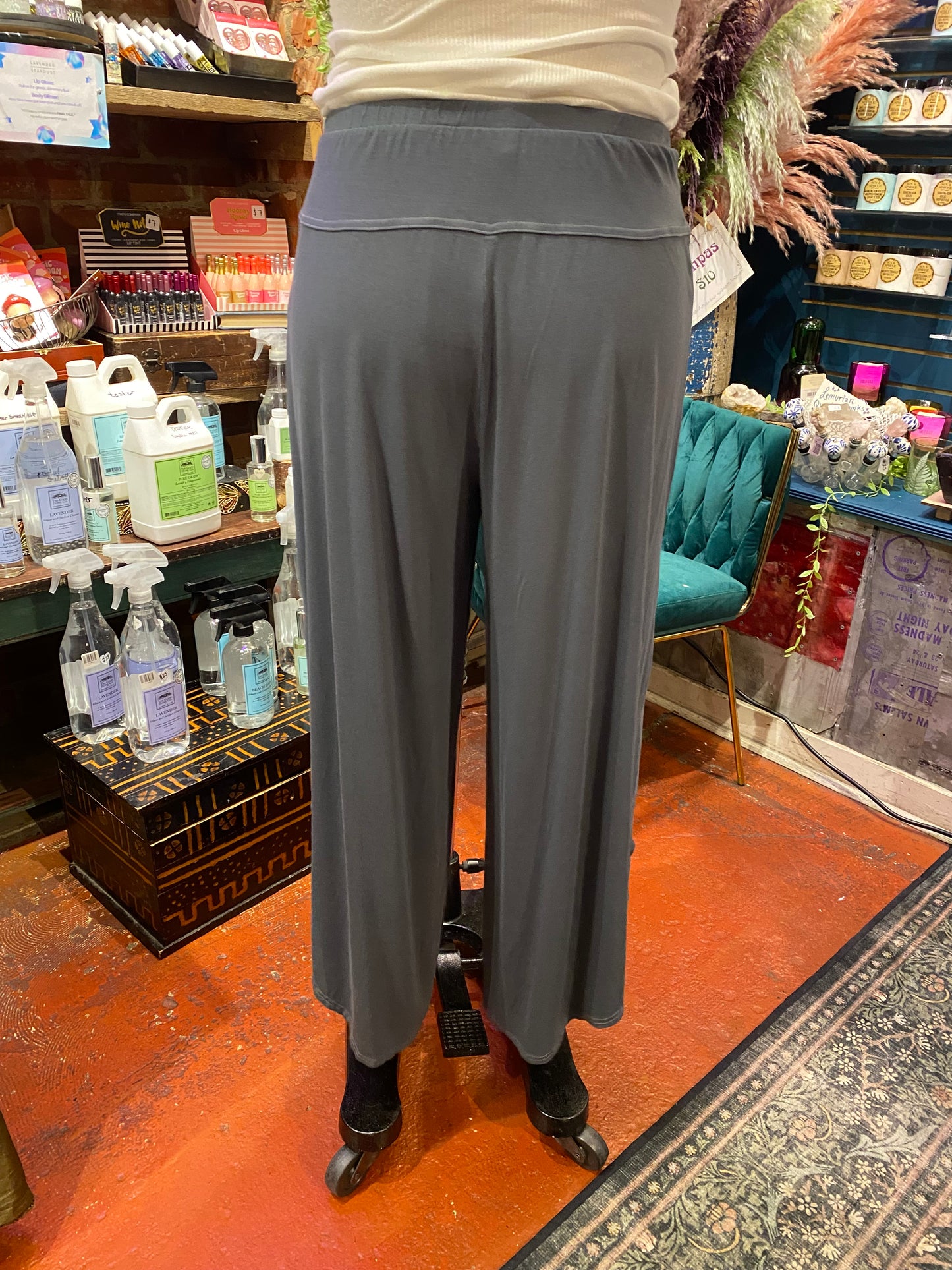 Flowy Leg Wrap Pant - Seaweed