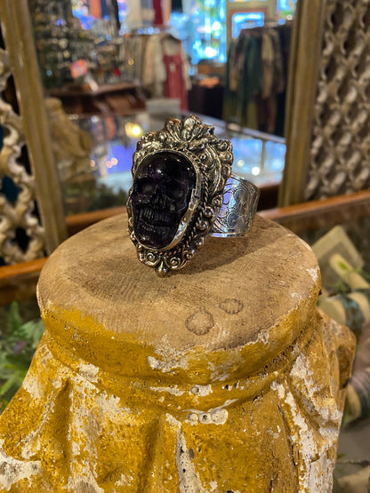 Amethyst Skull Cuff Bracelet (2)