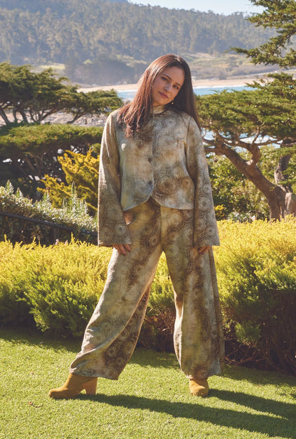 Mandarin Crop Jacket - Oliva