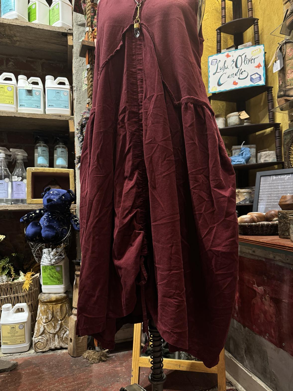 Cowl Neck Dress- Wine