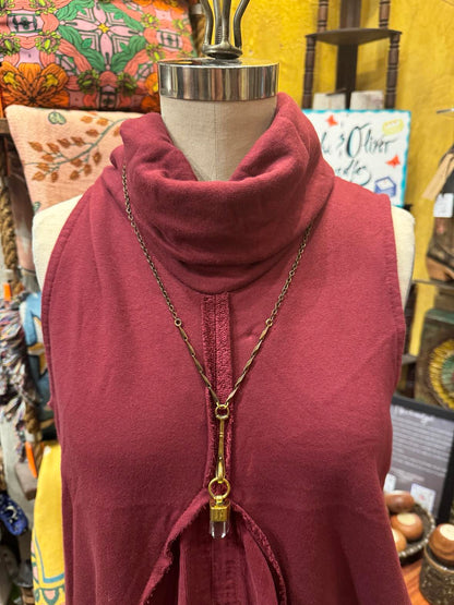 Cowl Neck Dress- Wine