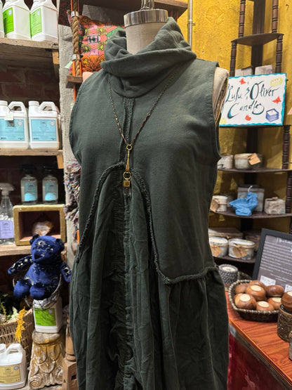 Cowl Neck Dress- Olive