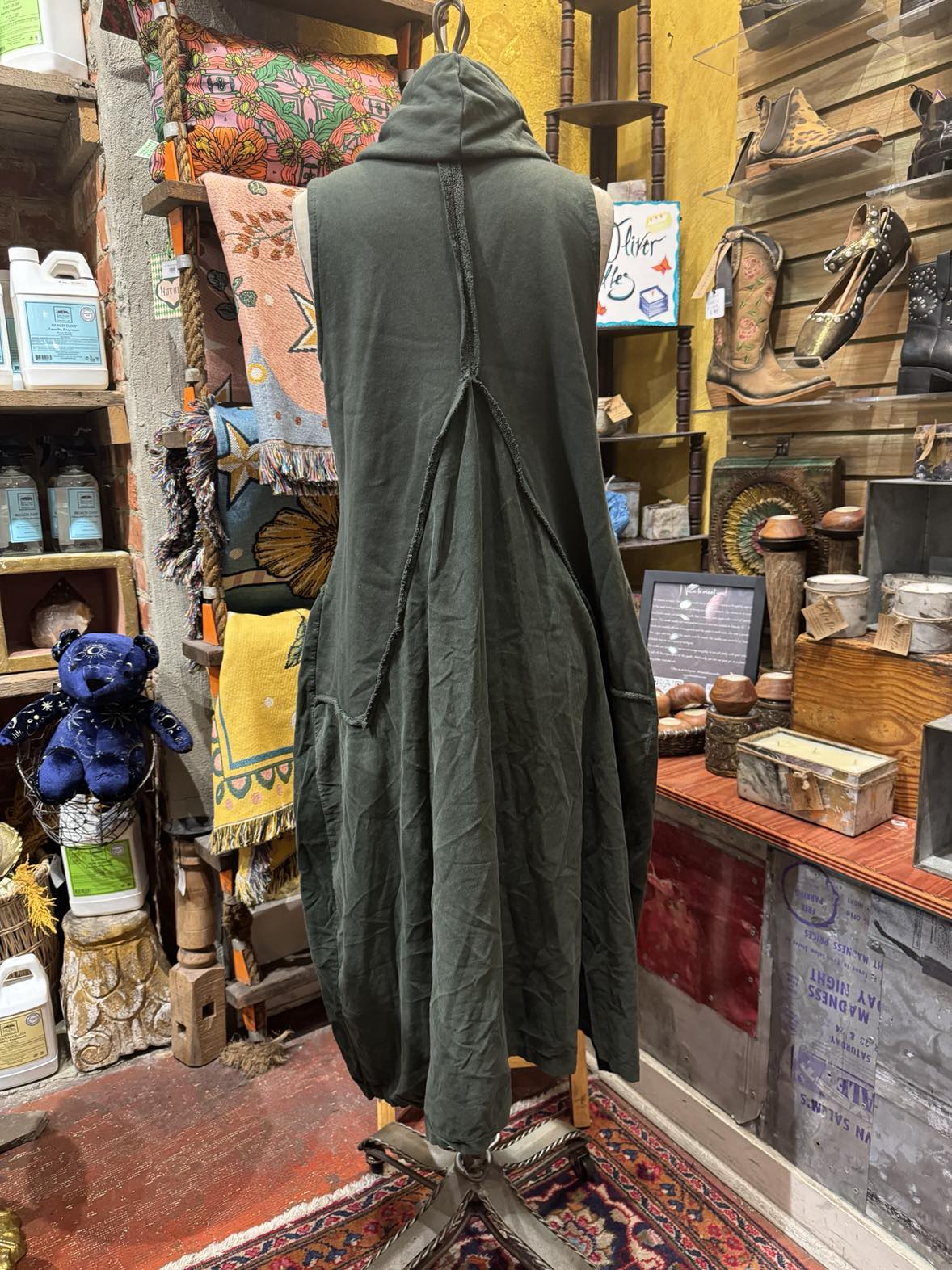 Cowl Neck Dress- Olive